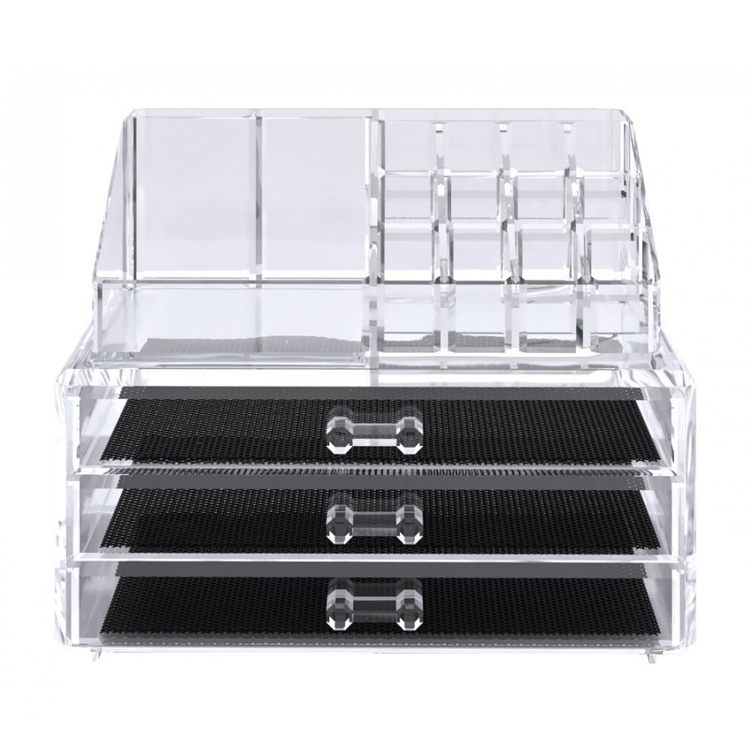 Skykey Clear Makeup Organizer 24×15×18.6 Cm PS Material Transparent Design - QY-2715