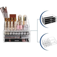 Skykey Clear Makeup Organizer 24×15×18.6 Cm PS Material Transparent Design - QY-2715