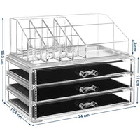 Skykey Clear Makeup Organizer 24×15×18.6 Cm PS Material Transparent Design - QY-2715
