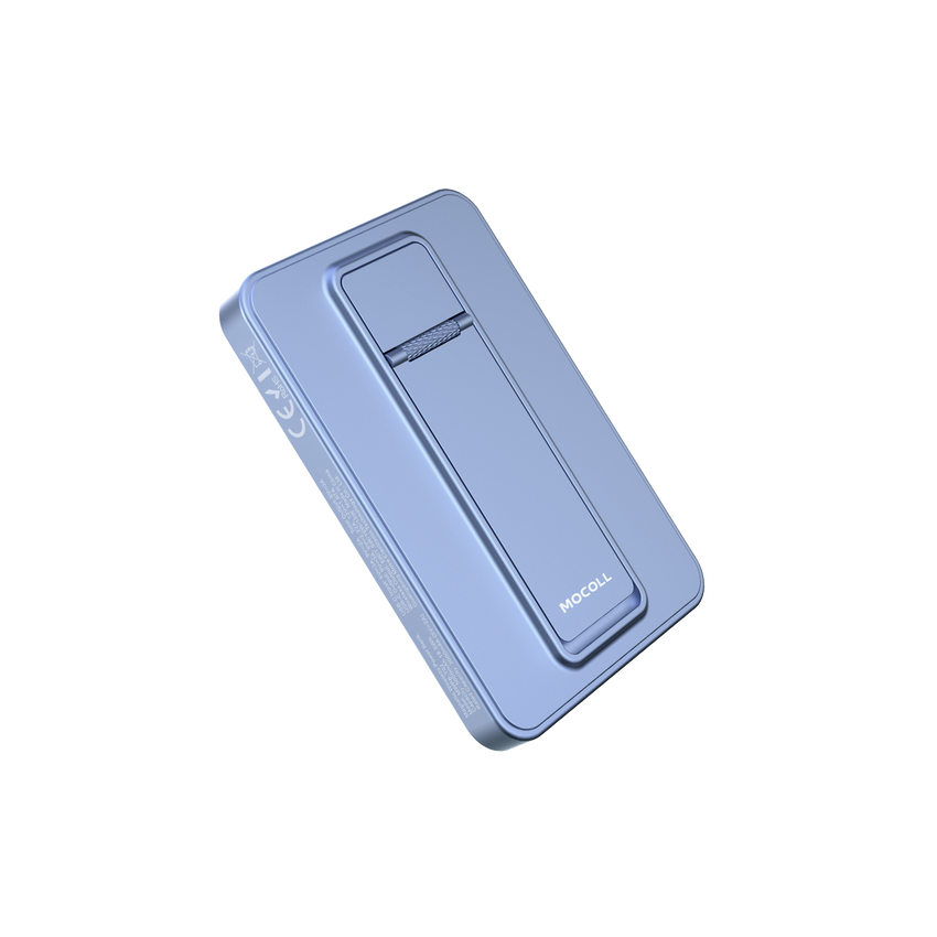MOCOLL 5000mAh Blue Magnetic Power Bank Stand – PD 20W Fast Wireless Charging