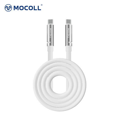 MOCOLL 240W USB-C to USB-C Fast Charging Cable, PD 3.1 Fragrances Design, Nylon Braided Durable Cord for Laptop, Tablet, Smartphone- White