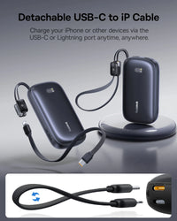 Baseus EnerFill FC21 Qpow3 Ultra Digital Display Power Bank with Detachable Cable 20000mAh 45W - Cosmic Black