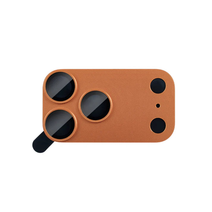 MOCOLL 360° Camera Lens Protector for iPhone 17 Pro Max | Tempered Glass with Metal Frame - Orange Color