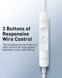 Baseus Encok CZ17 Semi-In-Ear Wired Earphones - Moon White