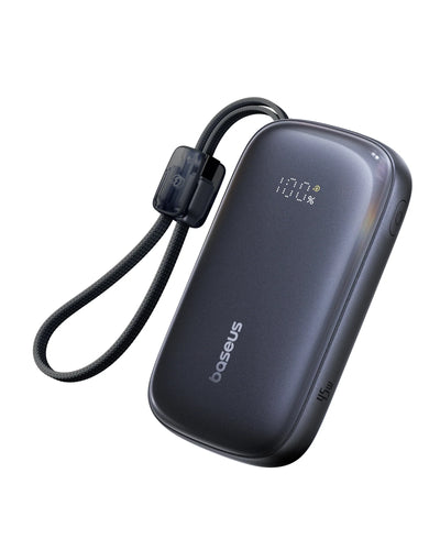 Baseus EnerFill FC21 Qpow3 Ultra Digital Display Power Bank with Detachable Cable 20000mAh 45W - Cosmic Black