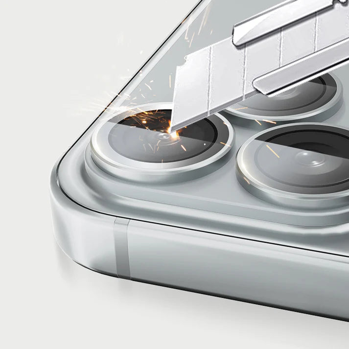 MOCOLL 360° Camera Lens Protector for iPhone 17 Pro | Tempered Glass with Metal Frame - Silver Color