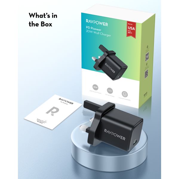 Ravpower RP-PC167 PD 20W Wall Charger 1C black