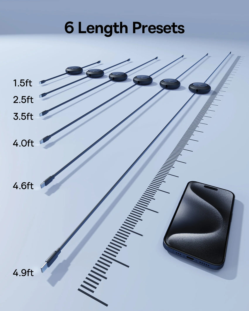 Baseus Free2Pull Mini Retractable Cable USB-C to USB-C 100W 1.5m - Cluster Black