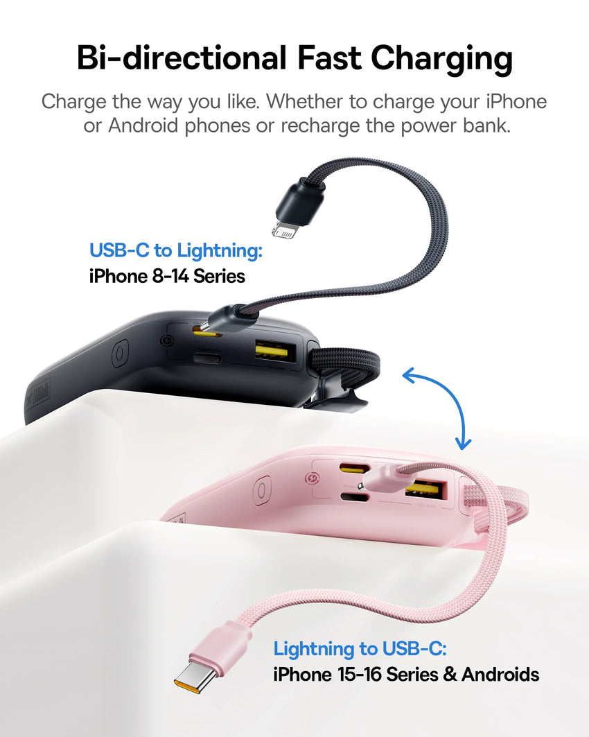 Baseus EnerFill FC21 Qpow3 Ultra Digital Display Power Bank with Detachable Cable 20000mAh 45W - Cosmic Black