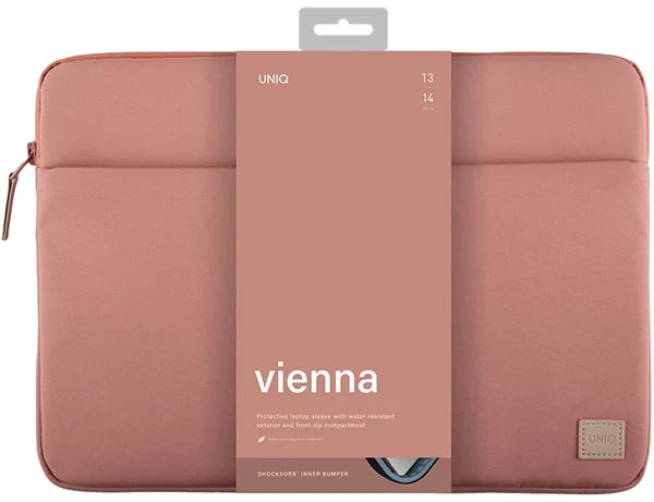 UNIQ VIENNA PROTECTIVE NYLON LAPTOP SLEEVE (UP TO 14”) - PEACH PINK (PEACH PINK)