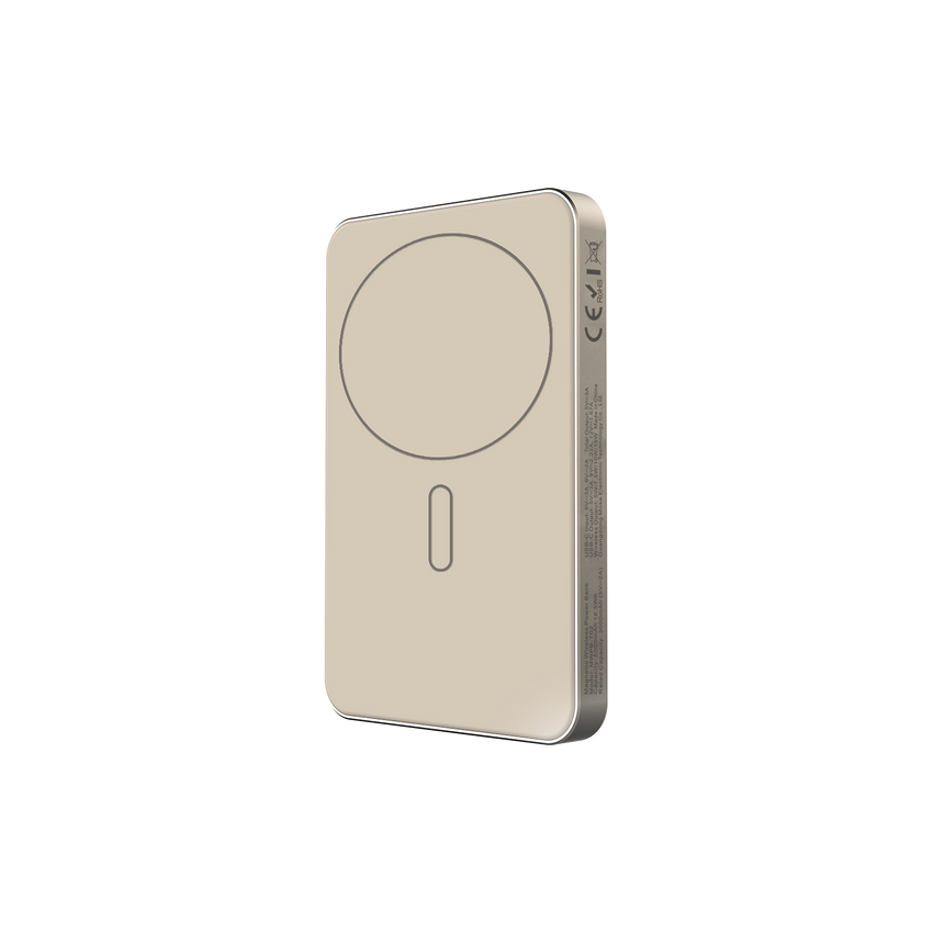 MOCOLL 5000mAh Gold Magnetic Power Bank Stand – PD 20W Fast Wireless Charging