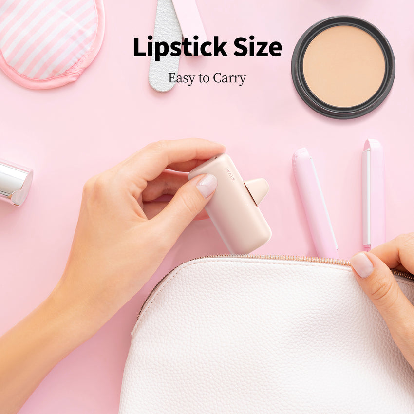 iWALK LinkPod Switch | USB-C and Lightning Plug Portable Charger Pink