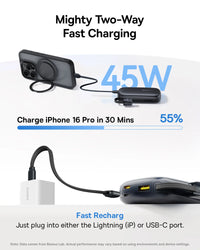 Baseus EnerFill FC21 Qpow3 Ultra Digital Display Power Bank with Detachable Cable 20000mAh 45W - Cosmic Black