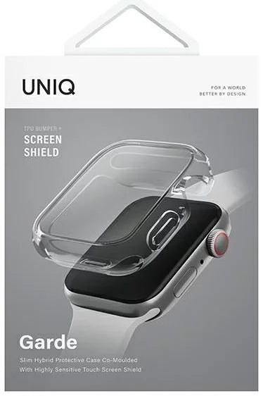UNIQ GARDE HYBRID WATCH CASE WITH SCREEN PROTECTION 45MM DOVE (CLEAR)