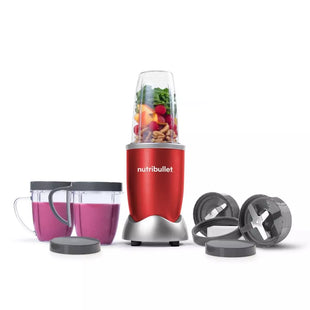 NutriBullet Pro 600W Blender, 12-Piece Set, Red (NBR-1212R) - High-Speed Blending & Nutrient Extraction