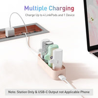 iWALK LinkPod Station for iWALK LinkPod Portable Charger 4500mAh, 4800mAh,5000mAh Power Bank for iPhone Charging Station Multiple USB-C Family-Sized Charger Station for Home(Station Only), Pink