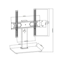 Wansa Glass Basement TV Stand, Fits 23 - 55 inches, 45kg Loading Capacity, STS02-44 - Black