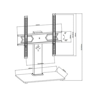 Wansa Glass Basement TV Stand, Fits 23 - 55 inches, 45kg Loading Capacity, STS02-44 - Black
