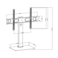 Wansa Glass Basement TV Stand, Fits 32- 65inches, 45kg Loading Capacity, STS02-64 - Black