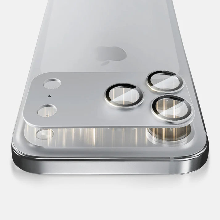 MOCOLL 360° Camera Lens Protector for iPhone 17 Pro Max | Tempered Glass with Metal Frame - Silver Color