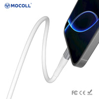 MOCOLL Charging & Sync Cable (USB-A to USB-C) – PD & QC Fast Charging, Durable TPE Jacket, 1m Length- White