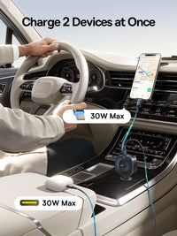 Baseus PrimeTrip VR2 Car Charger with Retractable Cable C+C 30W - Cosmic Black