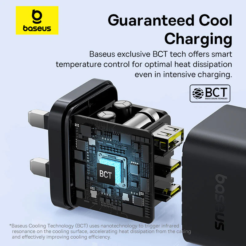 Baseus Palm Fast Charger 2C+U 65W - Cluster Black
(with Baseus Cable USB-C to USB-C 100W)