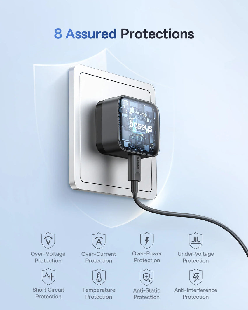 Baseus Palm Fast Charger 1C 30W - Cluster Black
(with Baseus Cable USB-C to USB-C 60W)