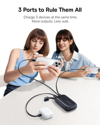 Baseus EnerFill FC21 Qpow3 Ultra Digital Display Power Bank with Detachable Cable 20000mAh 45W - Cosmic Black