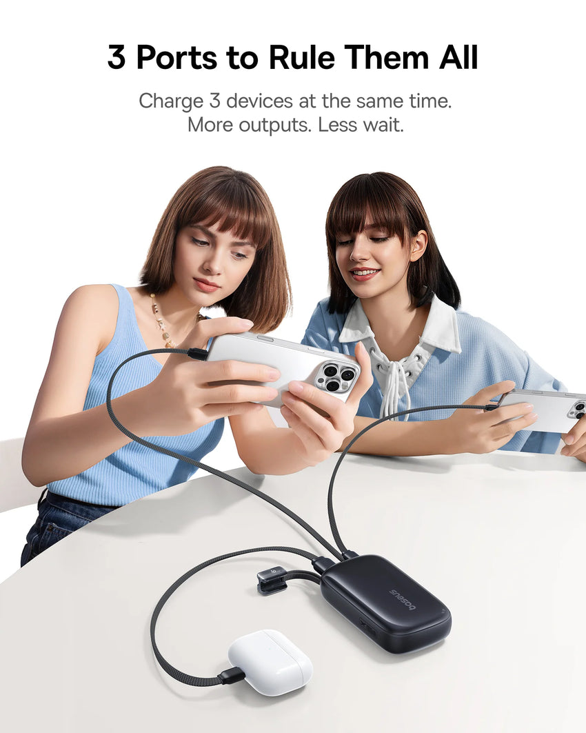 Baseus EnerFill FC21 Qpow3 Ultra Digital Display Power Bank with Detachable Cable 20000mAh 45W - Cosmic Black