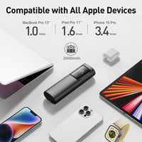iWALK Laptop Power Bank, 20000mAh 65W 3 Output Portable Charger with Built in USB C Cable, PD QC Fast Charging External Battery Pack for MacBook Pro/Air HP iPhone 15 14 13 12 iPad Samsung Steam Deck Black