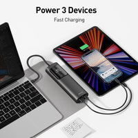 iWALK Laptop Power Bank, 20000mAh 65W 3 Output Portable Charger with Built in USB C Cable, PD QC Fast Charging External Battery Pack for MacBook Pro/Air HP iPhone 15 14 13 12 iPad Samsung Steam Deck Black