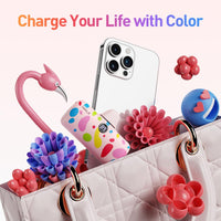 iWALK USB C Portable Charger with Colorful Pattern, 20W PD Fast Charging 4800mAh Small Power Bank with LED Display, Compatible with iPhone 16/15, 16/15 Plus, 16/15 Pro Max, iPad, Airpods, Pink