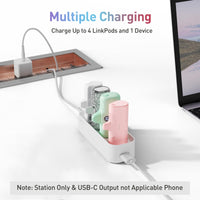 iWALK Charger Station for Portable Charger 4500mAh, 4800mAh, 5000mAh Power Bank for iPhone Charging Station Multiple USB-C Family-Sized Charger Station for Home(Station Only), White