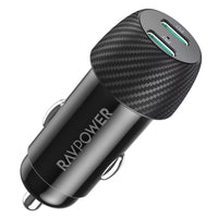 RAVPower RP-VC032 Total  PD50W Car Charger BLACK