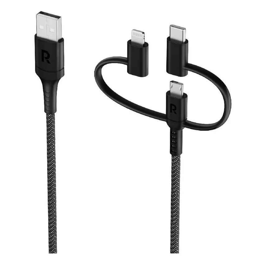 RAVPower RP-CB1033 3 in 1 cable  USB-A to Lightning +Type C + Micro Black Global