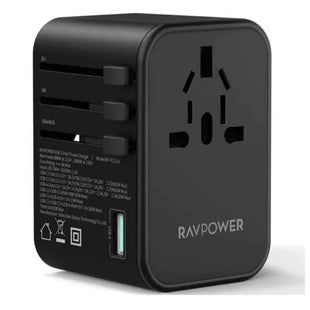 RAVPower RP-PC1035  PD PIONEER 65w 3-port Travel Charger with 100W  C-C Cable black