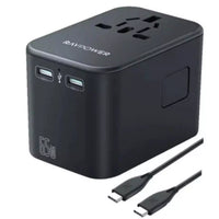 RAVPower RP-PC1035  PD PIONEER 65w 3-port Travel Charger with 100W  C-C Cable black