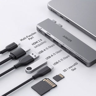 Anker 547 USB-C Hub (7-in-2, for MacBook) -Silver