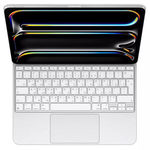 لوحة مفاتيح Apple Magic الإنجليزية والعربية لجهاز iPad Pro مقاس 13 بوصة M4، MWR43AB/A - أبيض 