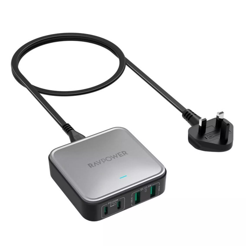 Ravpower RP-PC1042  GaN PD 100W 4-Port Desktop Charger Offline Black