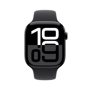 Apple Watch Series 10 GPS + Cellular 42mm Jet Black Aluminium Case with Black Sport Band - M/L