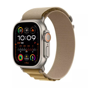 ساعة Apple Watch Ultra 2 GPS + Cellular مقاس 49 مم - حلقة جبال الألب من التيتانيوم الطبيعي / تان (متوسطة) 