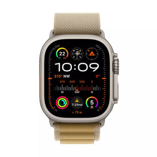 ساعة Apple Watch Ultra 2 GPS + Cellular مقاس 49 مم - حلقة جبال الألب من التيتانيوم الطبيعي / تان (متوسطة) 