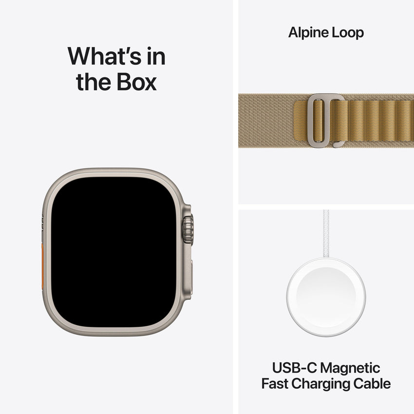 Apple Watch Ultra 2 GPS + Cellular 49mm - Natural Titanium / Tan Alpine Loop (Medium)