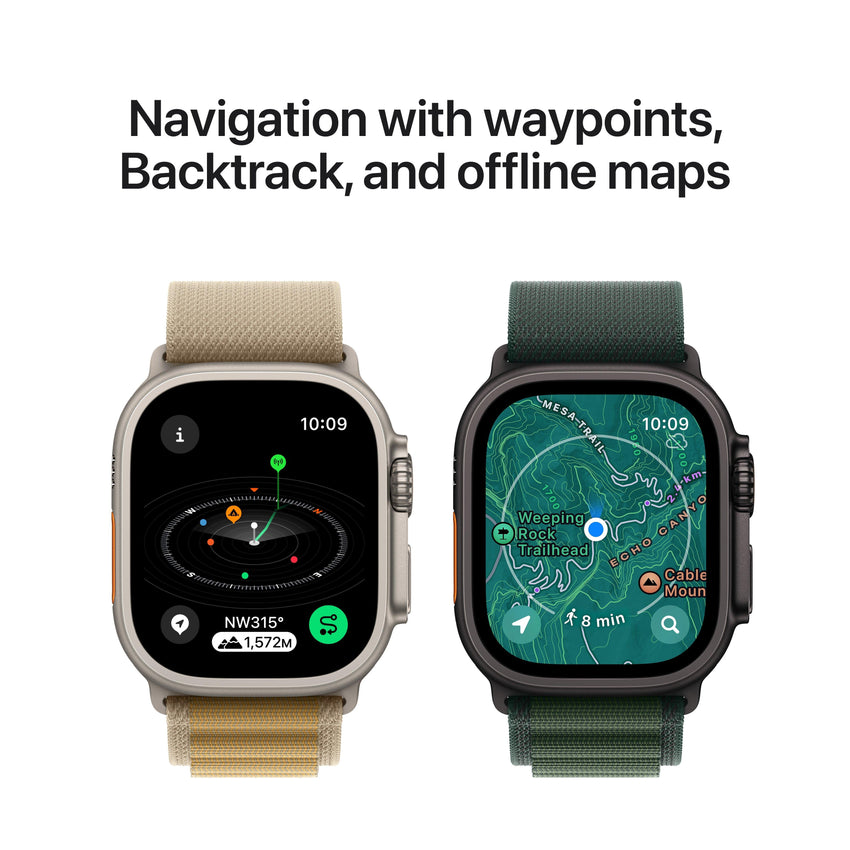 ساعة Apple Watch Ultra 2 GPS + Cellular 49 مم هيكل من التيتانيوم الأسود مع حلقة سوداء - مقاس صغير/متوسط 