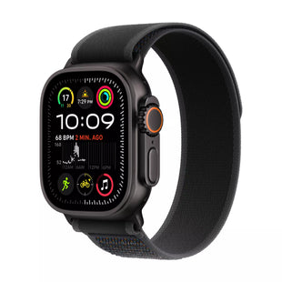 Apple Watch Ultra 2 (49 مم، GPS + Cellular) - أسود تيتانيوم / حلقة تريل سوداء M/L