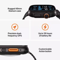Apple Watch Ultra 2 (49mm, GPS + Cellular) - Black Titanium / Black Trail Loop M/L