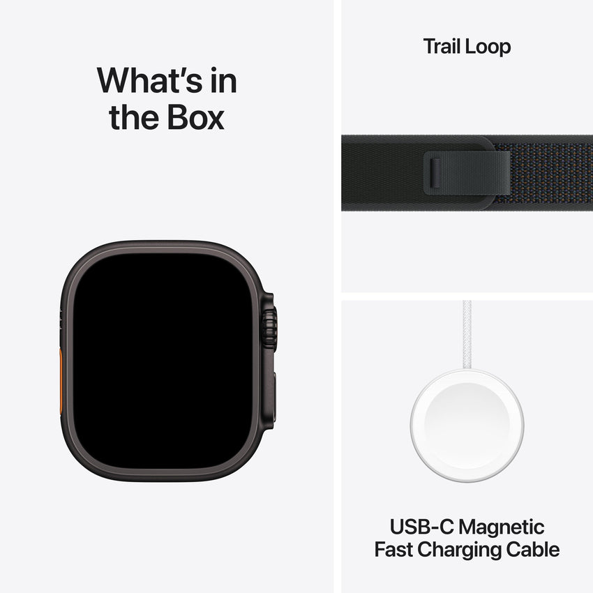 Apple Watch Ultra 2 (49mm, GPS + Cellular) - Black Titanium / Black Trail Loop M/L