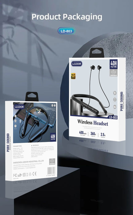 LEEDOR Pure Sound Magnetic Wireless BT5.3 Sports Headphones  LD-803